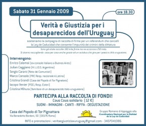 Verità e Giustizia per i desaparecidos dell’Uruguay