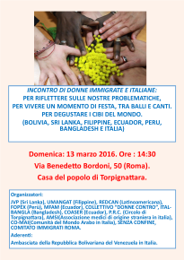 Domenica 13 marzo 2016 ore 14,30 - Con tutte le Donne del Mondo