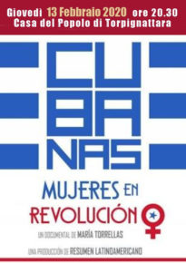Giovedi 13 febbraio - "Cubanas  . Mujeres en revolucion"