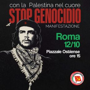 Sabato 12 ottobre manifestazione a Roma con la comunita palestinese