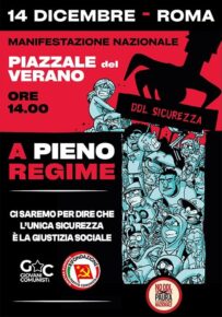 14 DICEMBRE - ROMA - CI SAREMO PER DIRE CHE L'UNICA SICUREZZA È LA GIUSTIZIA SOCIALE