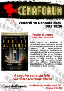 CENAFORUM - Venerdì 10 Gennaio 2025 ORE 18:30